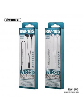 REMAX RW-105 Wired Earphone For Calls & Music Black