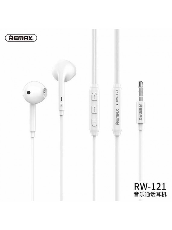 REMAX RW-121 WIRED EARPHONE WHITE