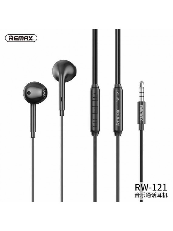 REMAX RW-121 WIRED EARPHONE BLACK