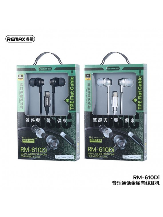 REMAX RM-610Di Metal Wired Earphone Music & Call For Iphone Tarnish