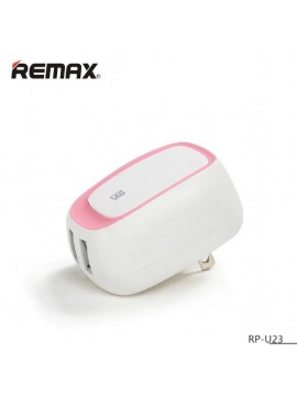 REMAX RP-U23 2.4A Dul USB Charger UK&EU Pink