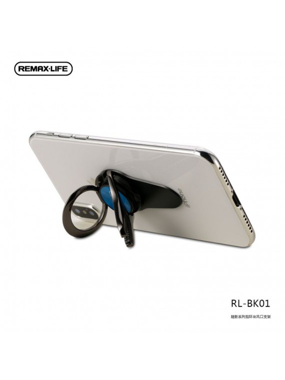 REMAXLIFE RL-BK01 SUIN Series Car Vent Phone Ring Stand Black