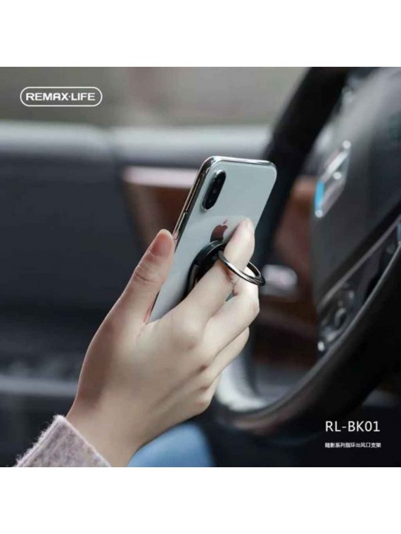 REMAXLIFE RL-BK01 SUIN Series Car Vent Phone Ring Stand Black
