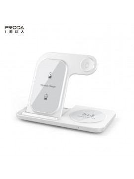 PRODA PD-W8 3-in-1 dual 15W Folding Wireless Charger White