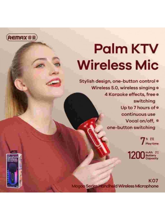 REMAX K07 NEW Mogoo Series Handheld Wireless Microphone Red