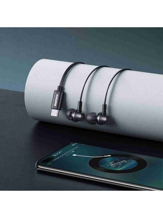 REMAX RM-610Da Metal Wired Earphone Music & Call For Type-C Silver